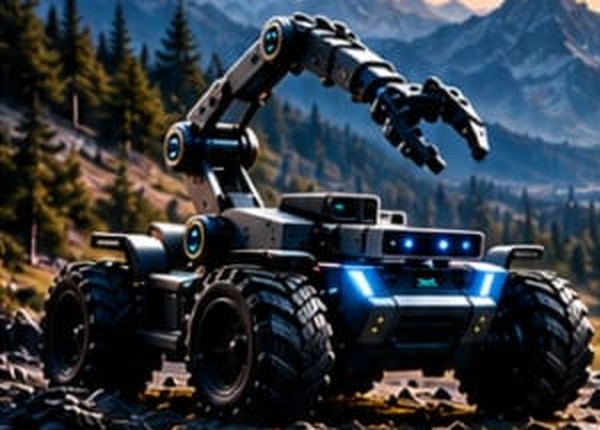 Concept artwork: a rugged ground robot with a manipulator arm